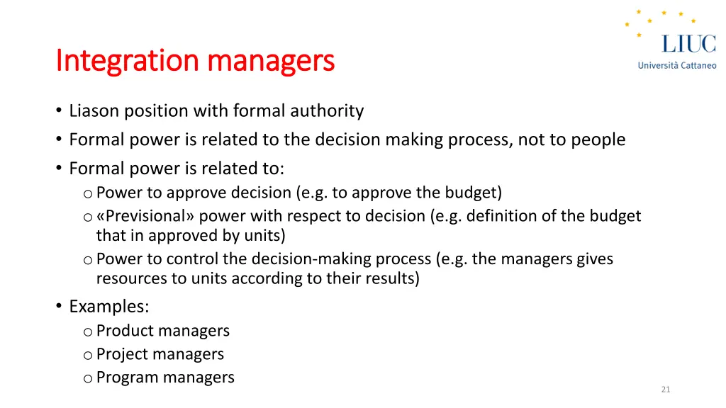 integration integration managers