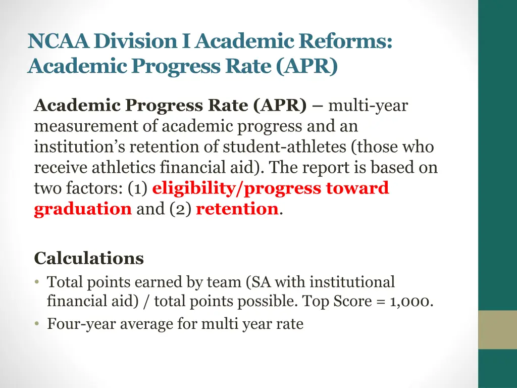 ncaa division i academic reforms academic