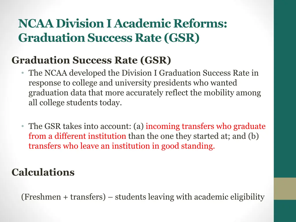 ncaa division i academic reforms graduation
