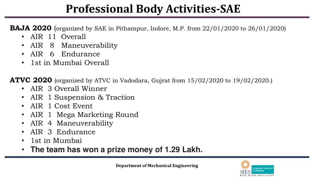 professional body activities sae