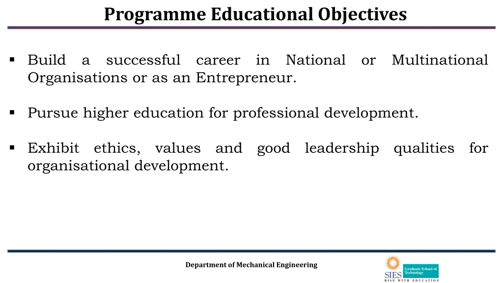 programme educational objectives