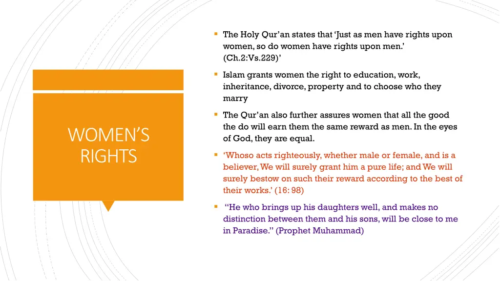 the holy qur an states that just as men have