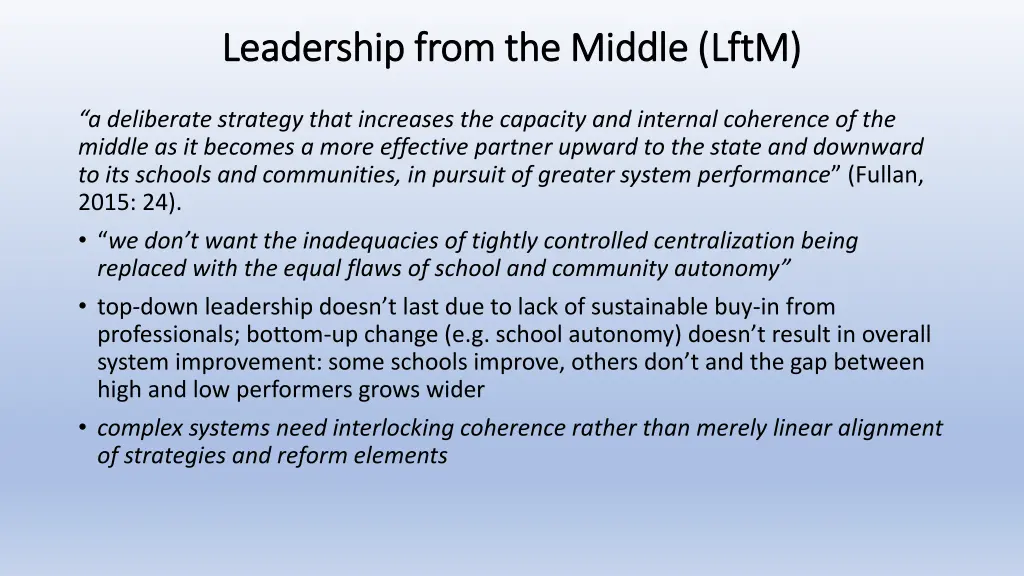 leadership from the middle leadership from