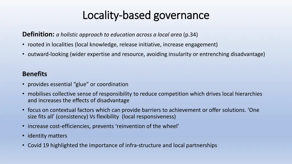 locality locality based governance based