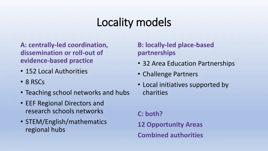 locality models locality models