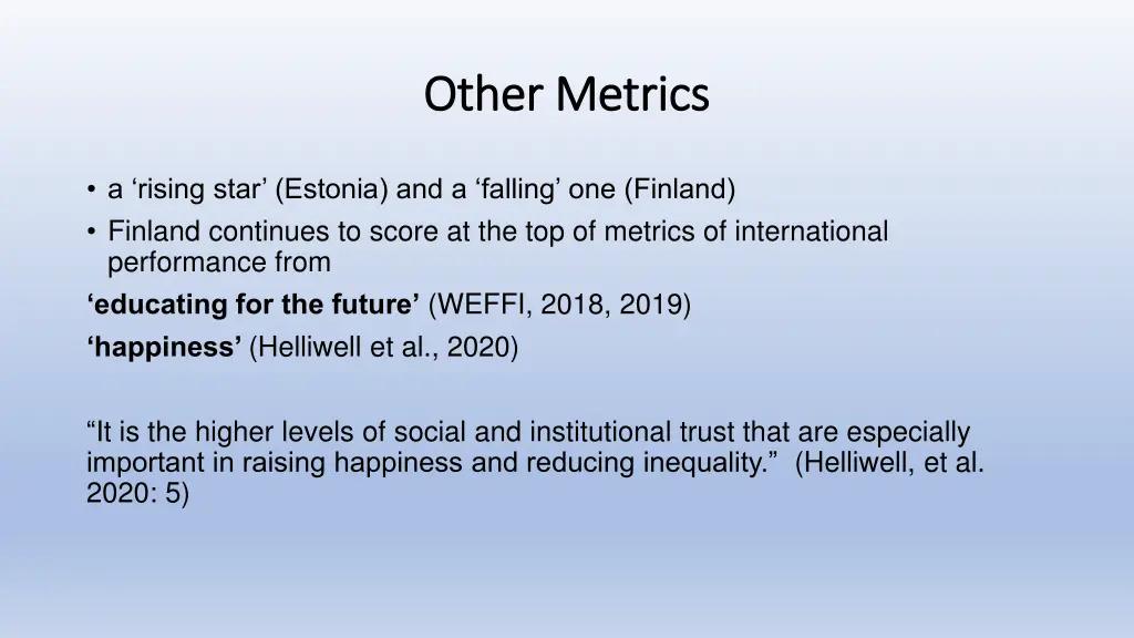 other metrics other metrics