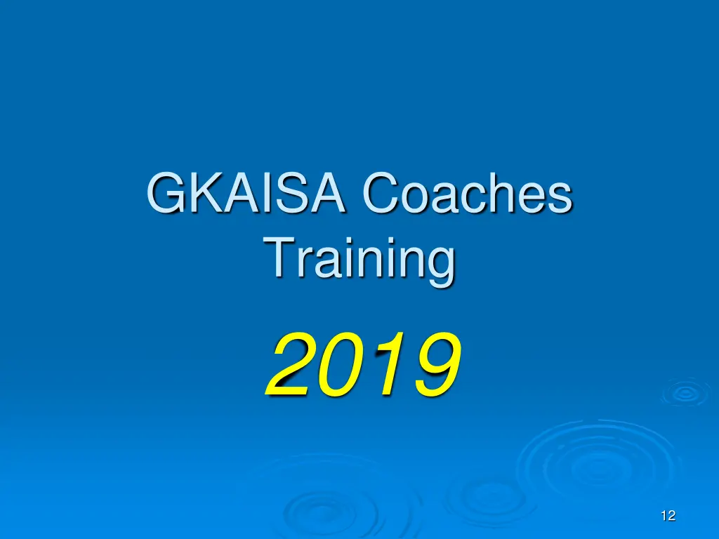 gkaisa coaches training 2019