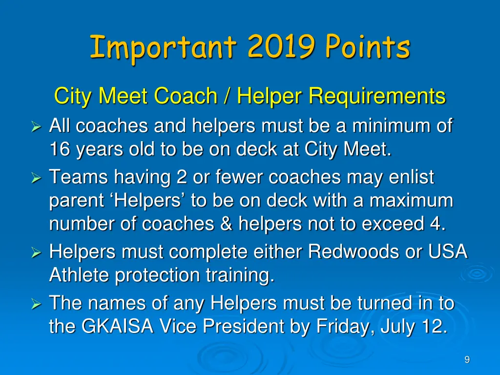 important 2019 points 4