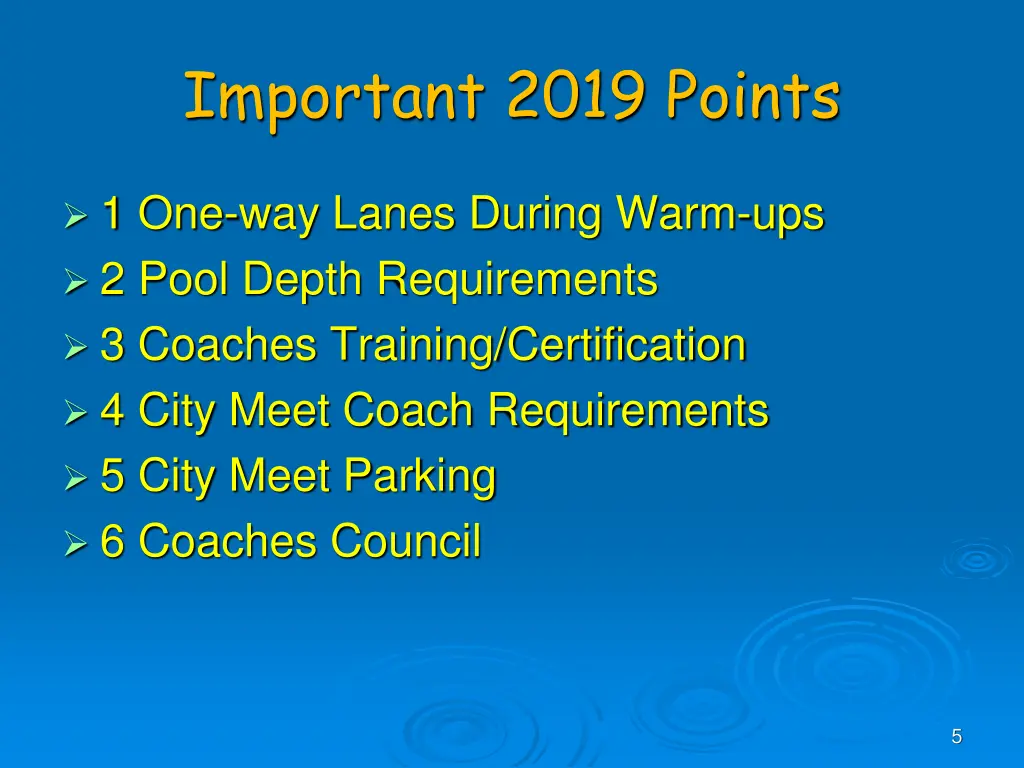 important 2019 points