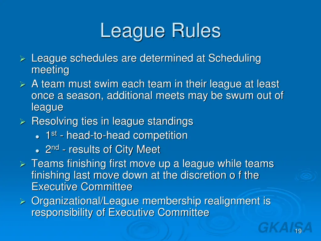 league rules