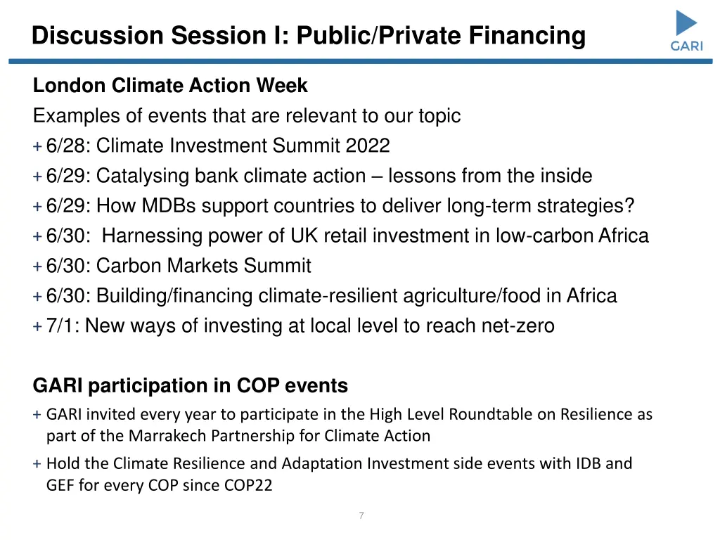 discussion session i public private financing 3