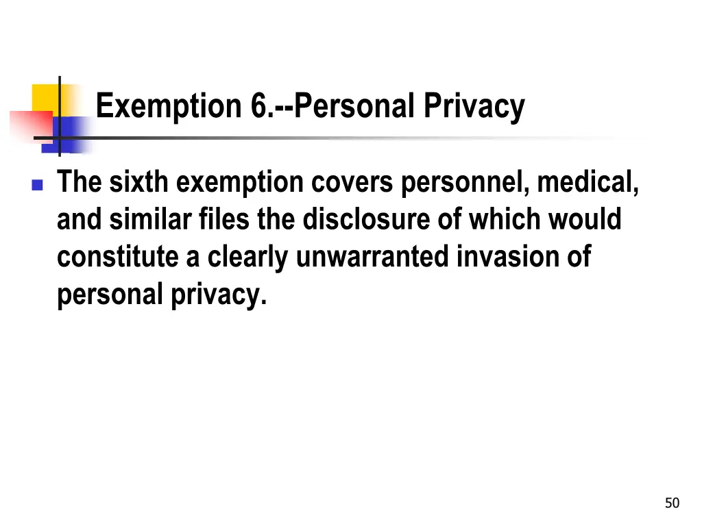 exemption 6 personal privacy