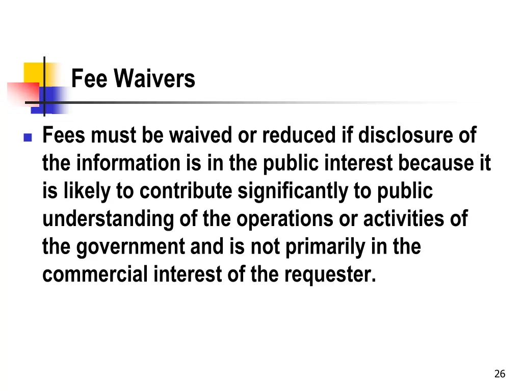 fee waivers