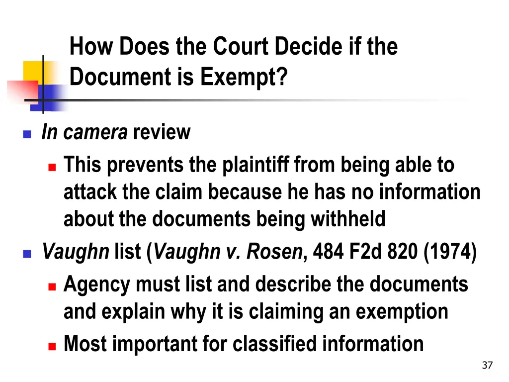 how does the court decide if the document