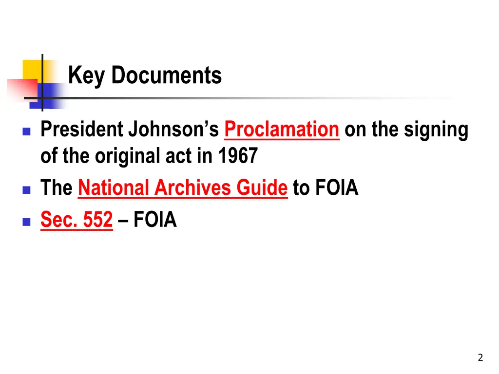 key documents