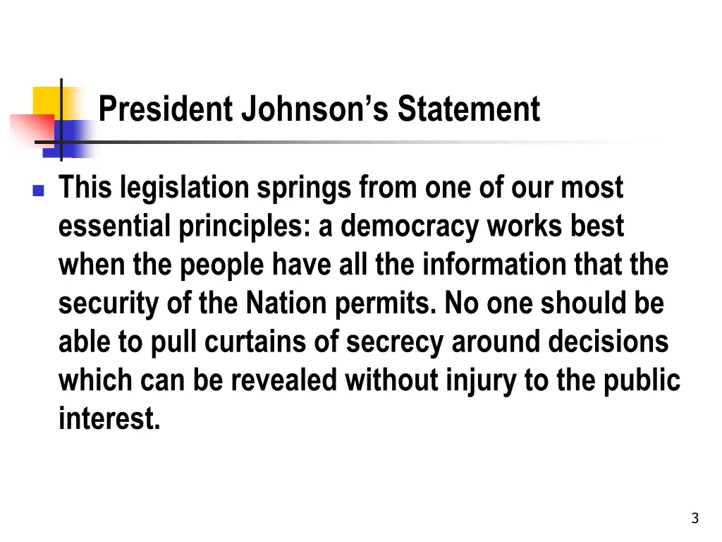 president johnson s statement