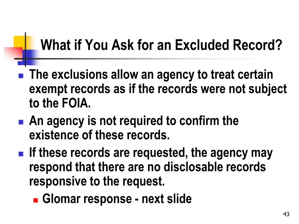 what if you ask for an excluded record