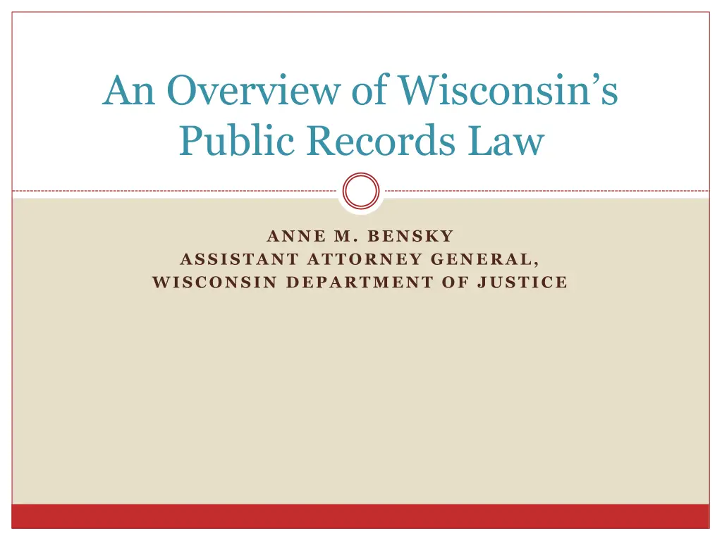 an overview of wisconsin s public records law