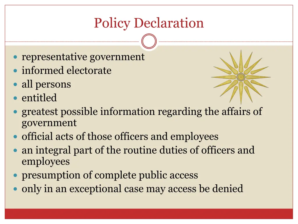 policy declaration