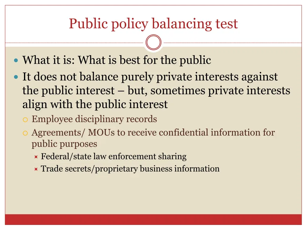 public policy balancing test