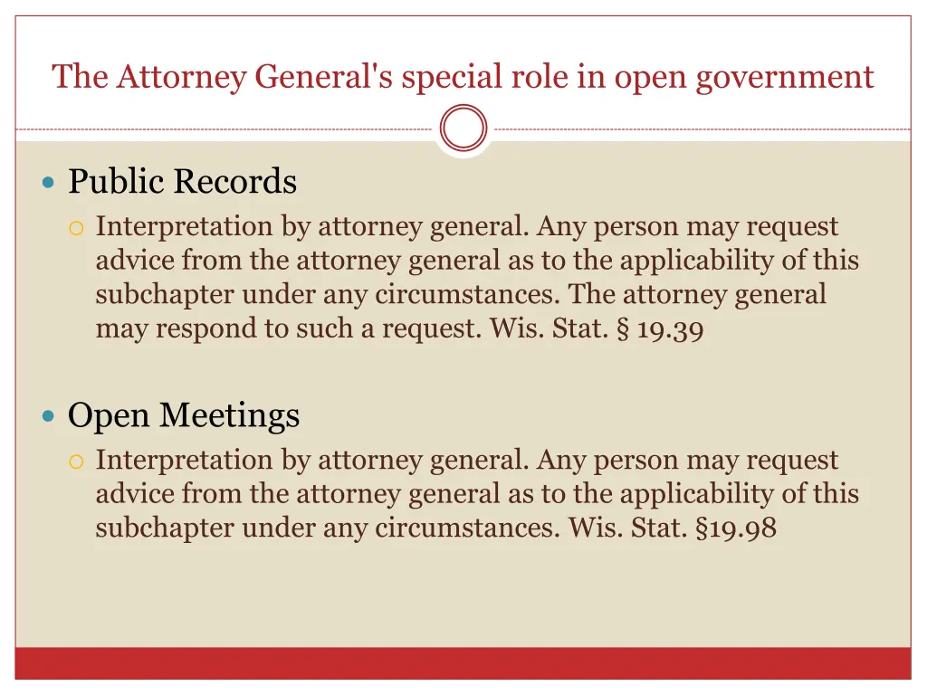 the attorney general s special role in open