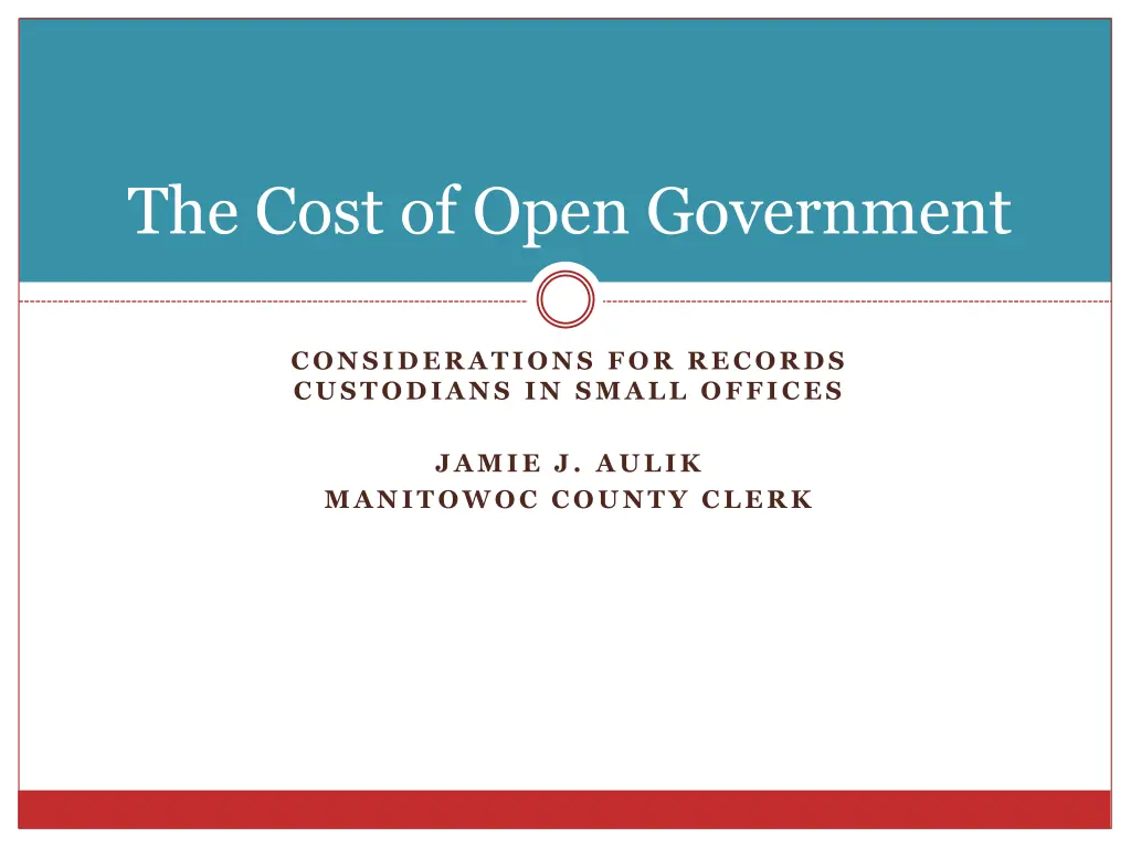 the cost of open government 1