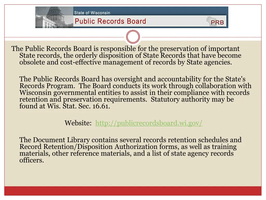 the public records board is responsible