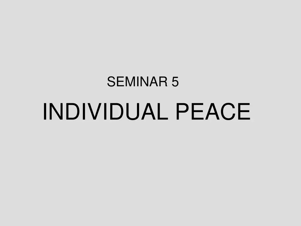 individual peace