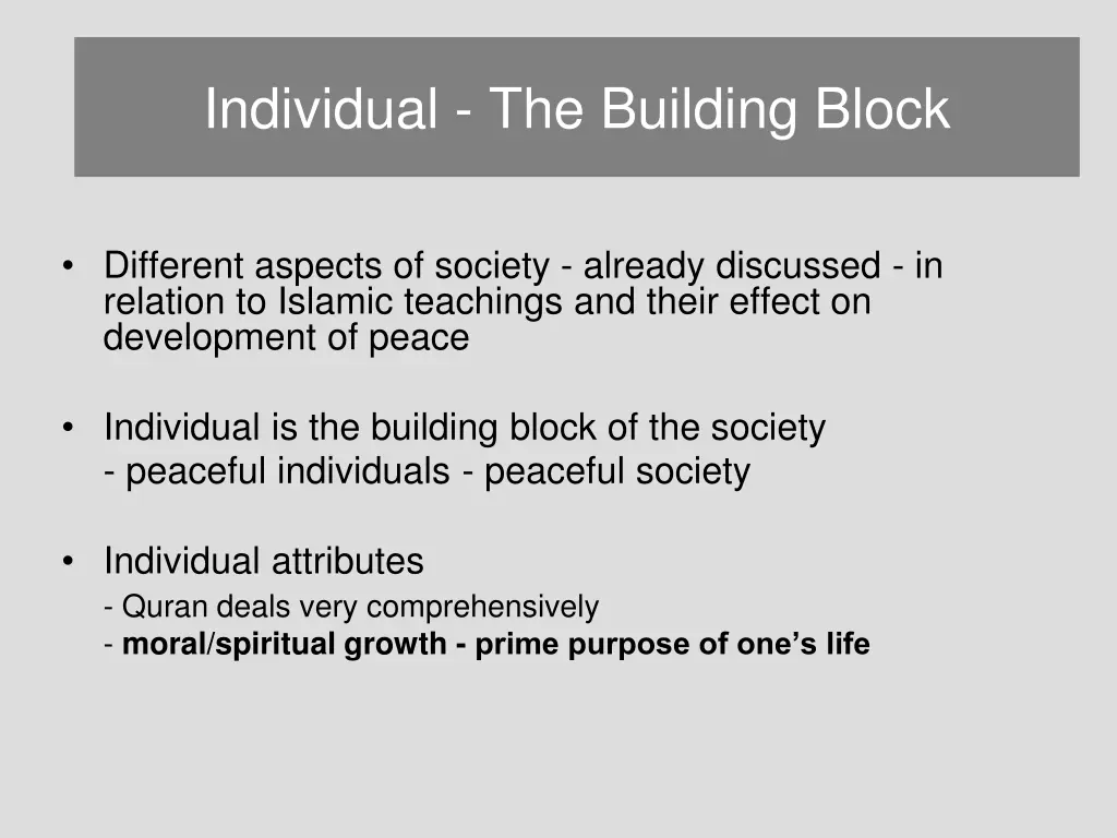 individual the building block