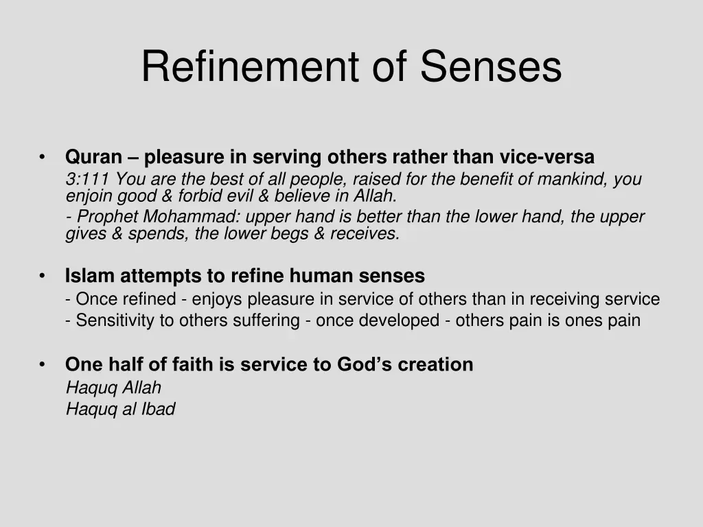 refinement of senses