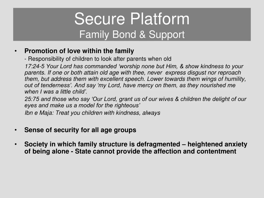 secure platform family bond support