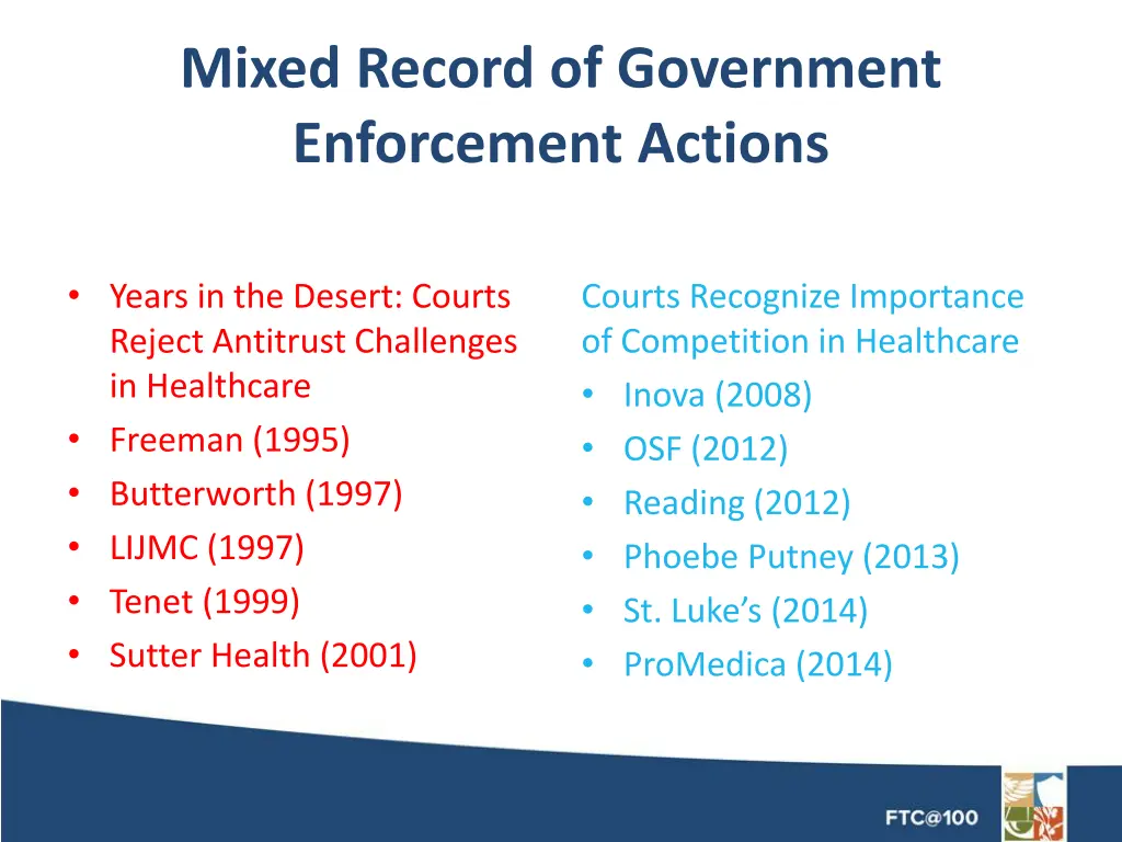 mixed record of government enforcement actions