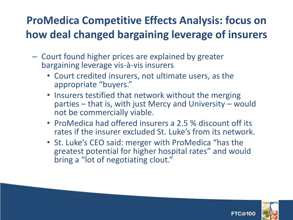 promedica competitive effects analysis focus