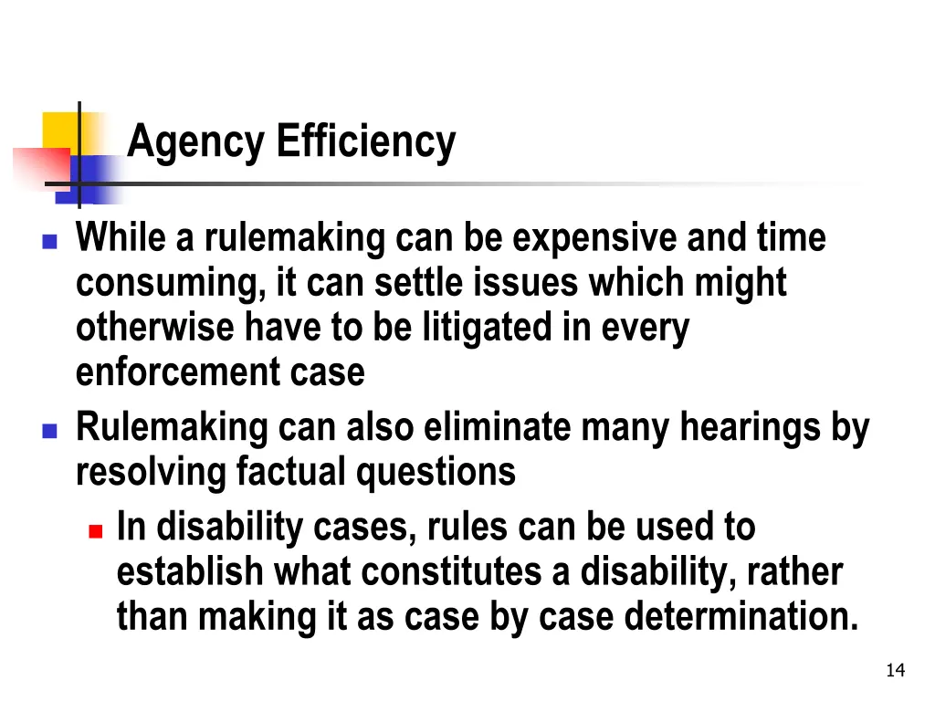 agency efficiency