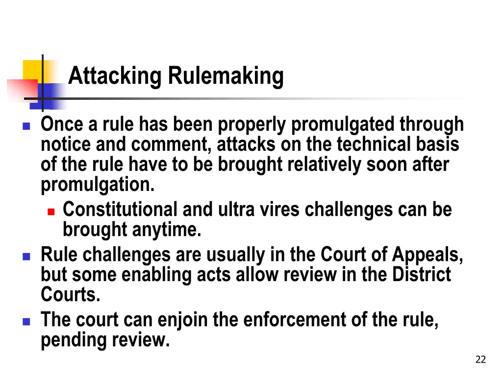 attacking rulemaking