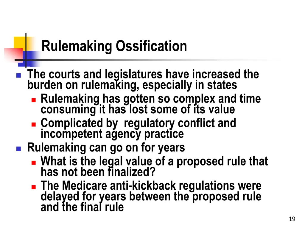 rulemaking ossification