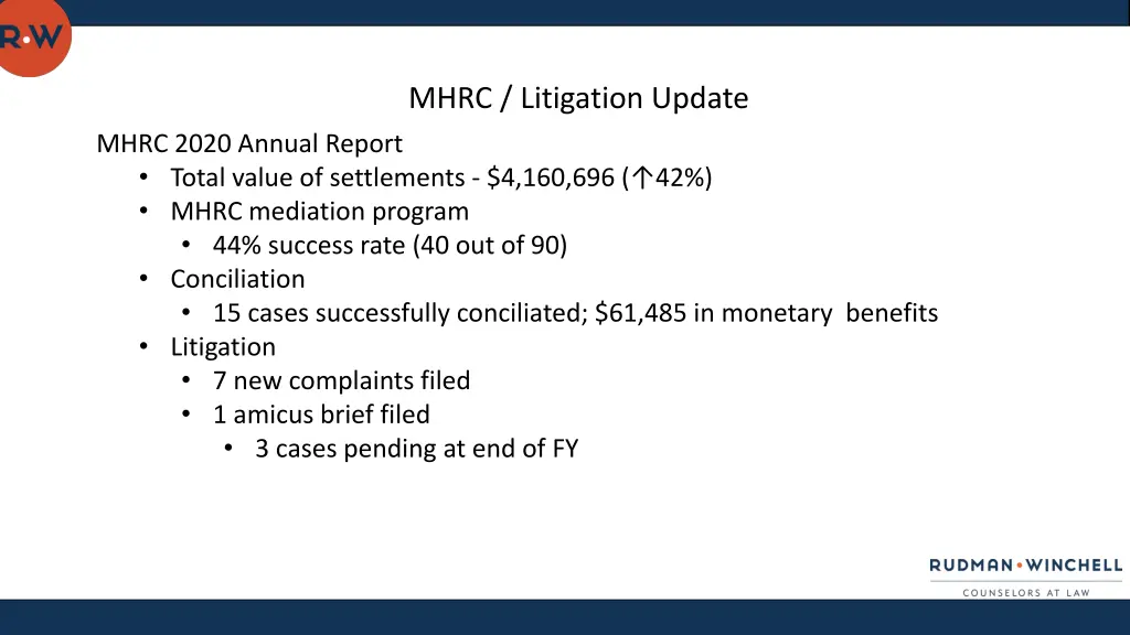 mhrc litigation update 2