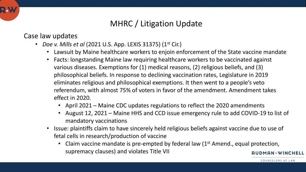 mhrc litigation update 3