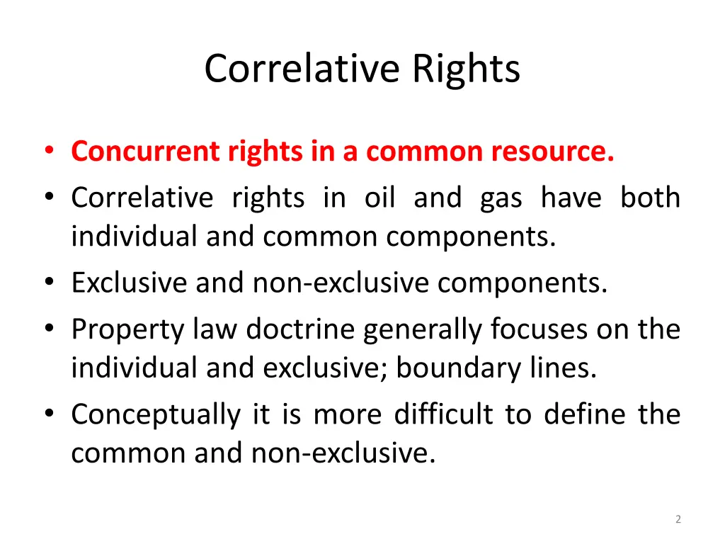 correlative rights