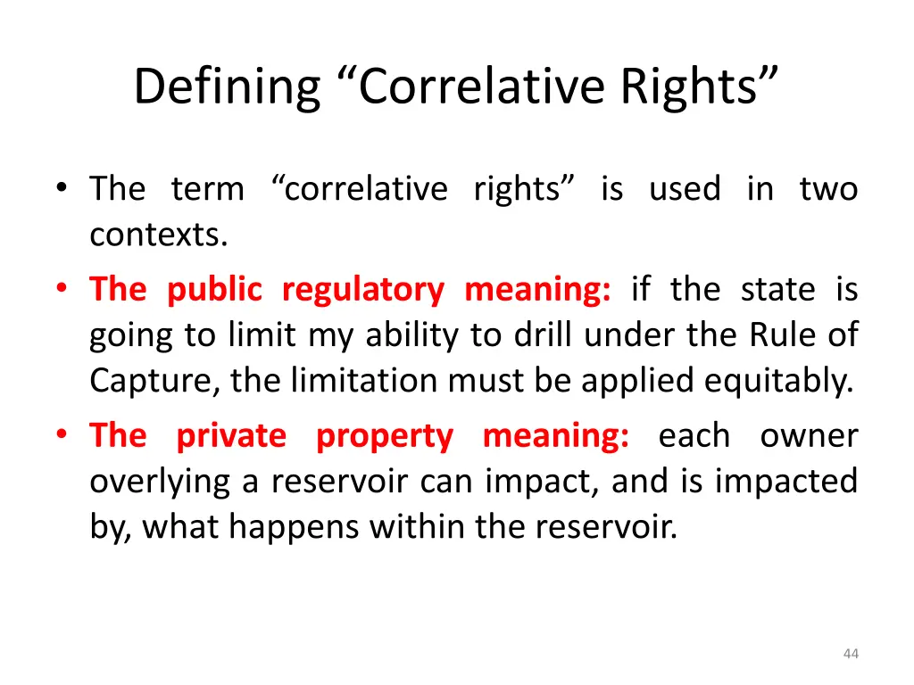 defining correlative rights