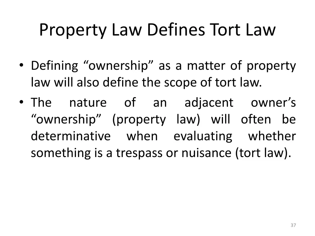 property law defines tort law