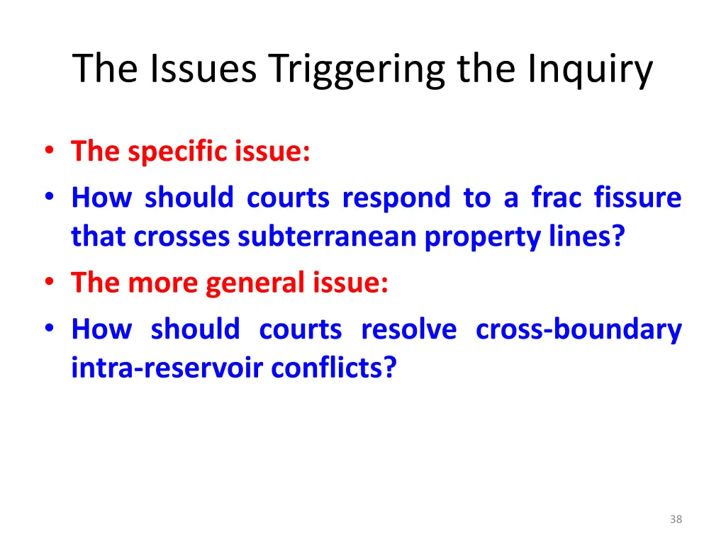 the issues triggering the inquiry