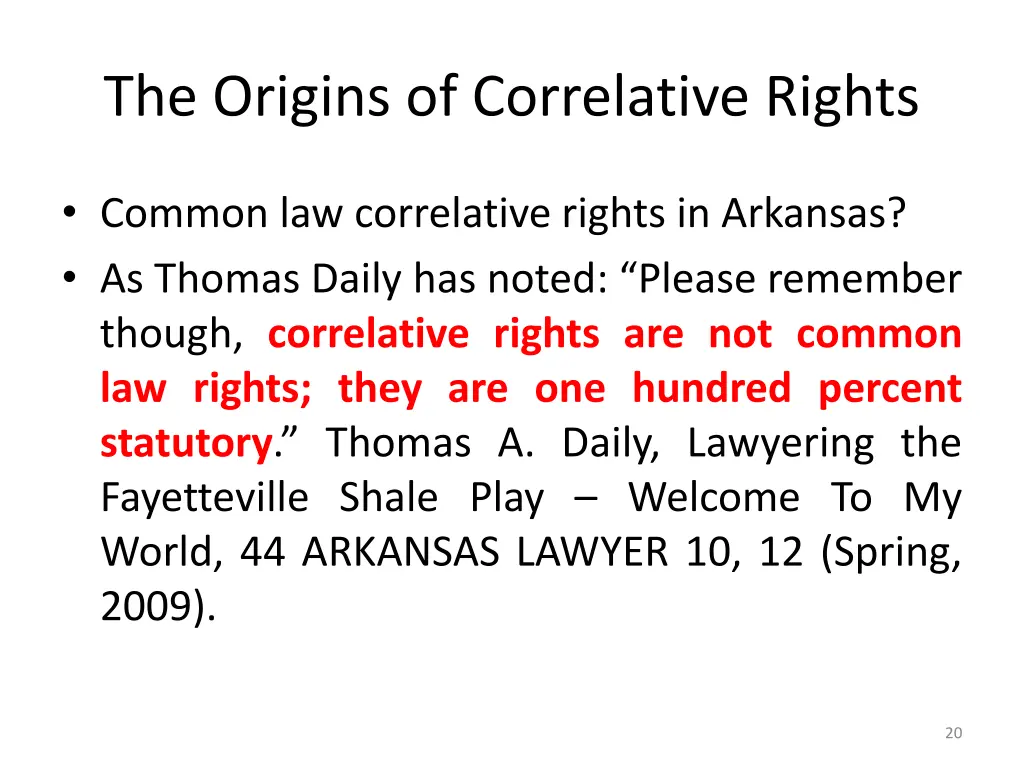 the origins of correlative rights 14