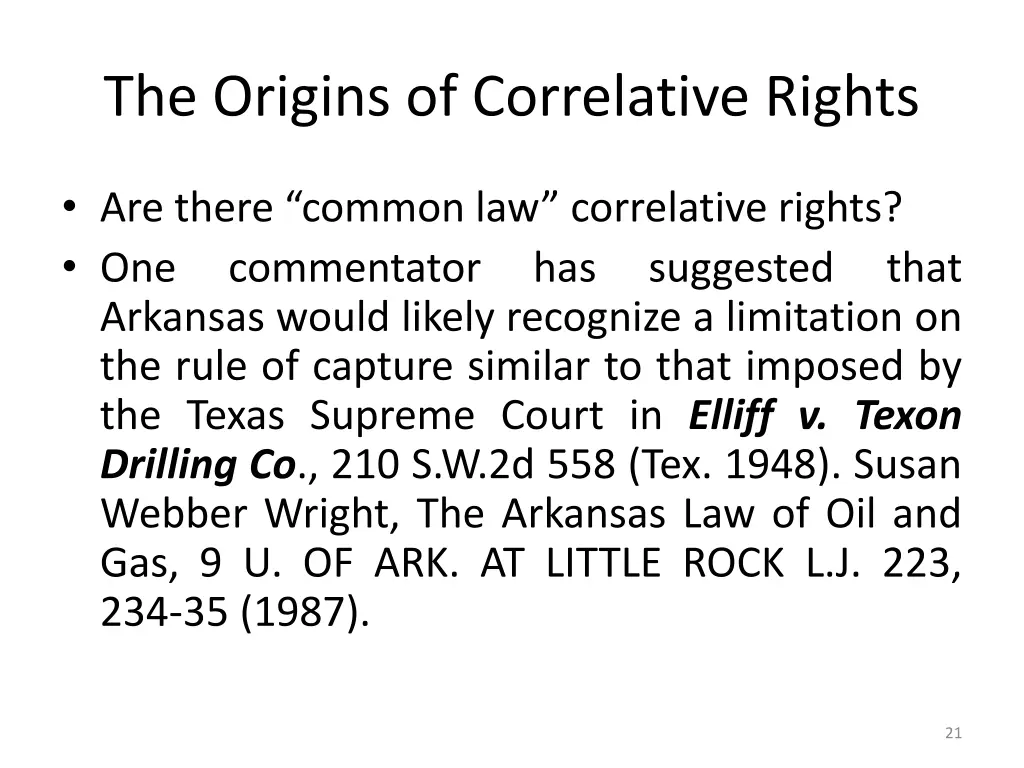 the origins of correlative rights 15