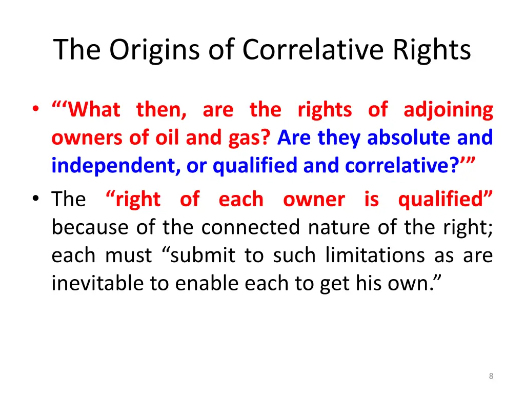 the origins of correlative rights 2