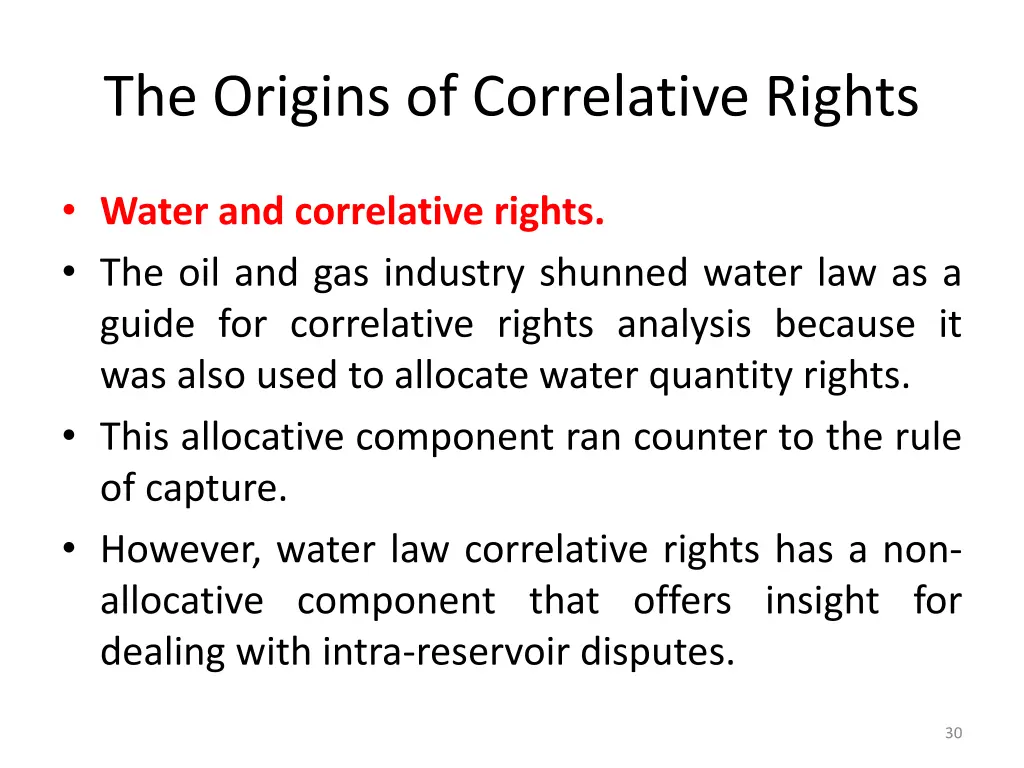 the origins of correlative rights 24