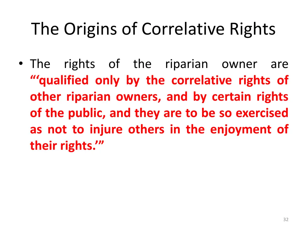 the origins of correlative rights 26