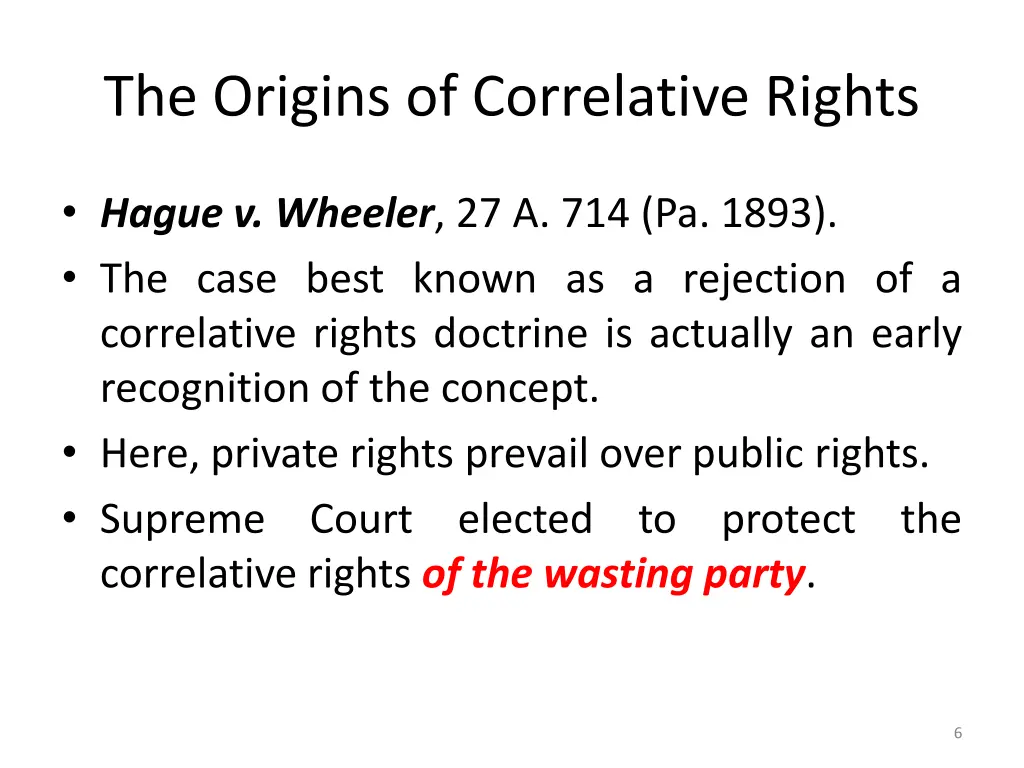 the origins of correlative rights