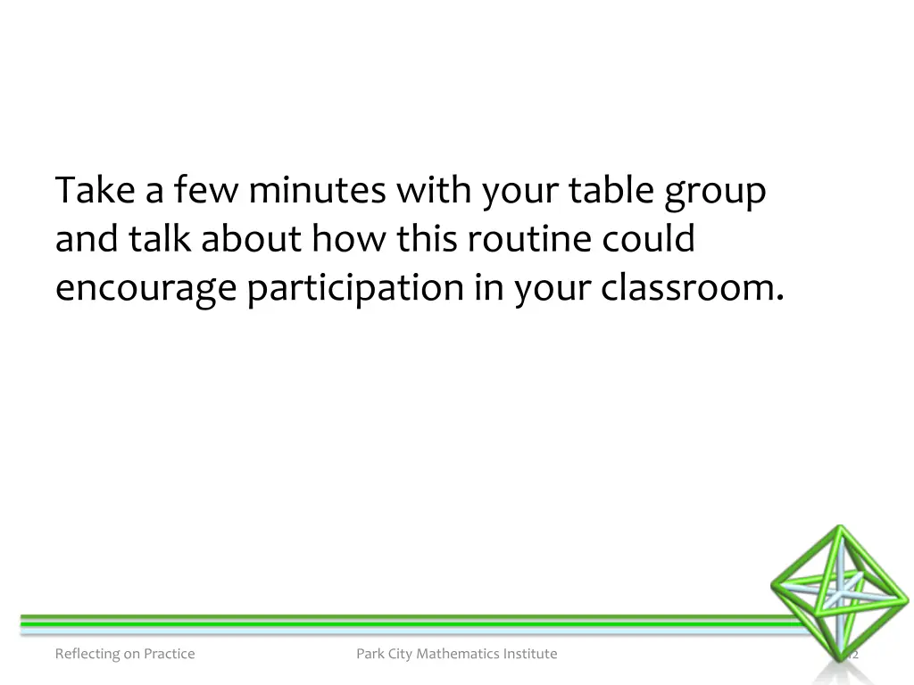 take a few minutes with your table group and talk