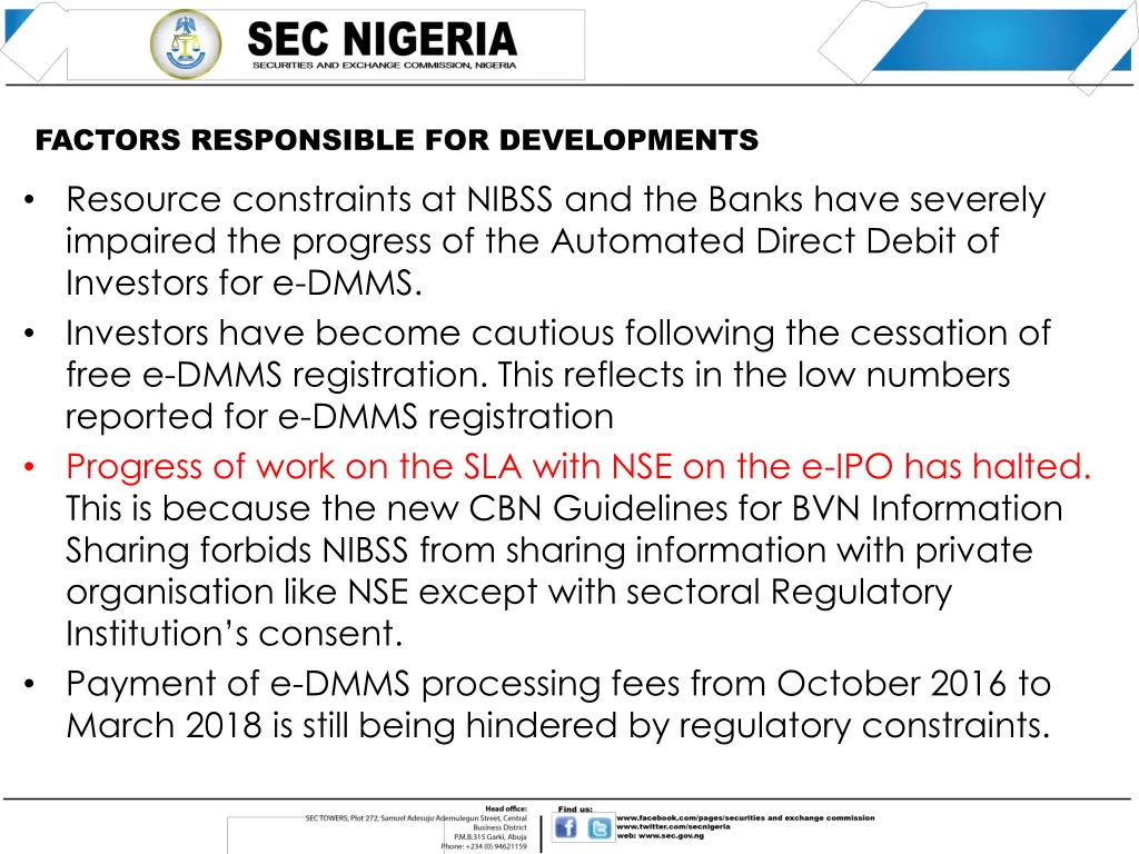 factors responsible for developments